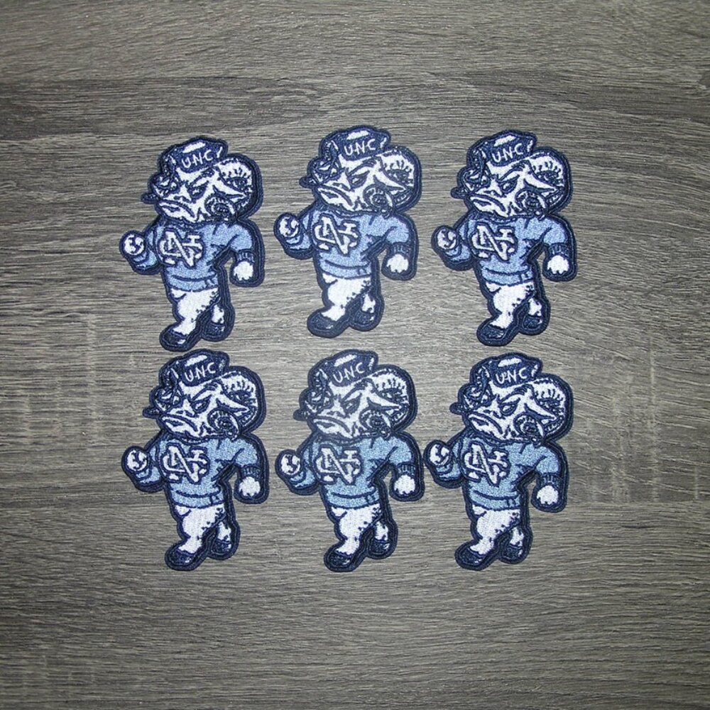 (6) Lot University of North Carolina UNC Vintage Embroidered Iron On Patches
